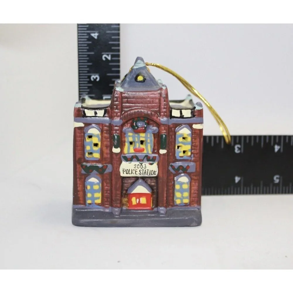 Vintage Collectible Badcock Furniture Police Station Hand-Painted‎ Bell Ornament
